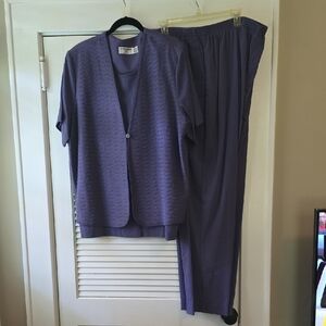 GUC Alfred Dunner Purple Short-sleeve Two-Piece Set, Size 22W